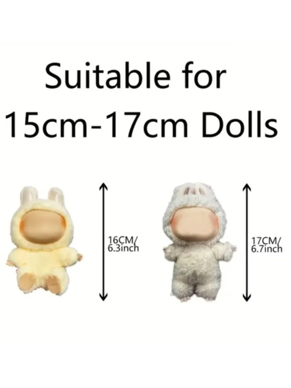 LABUBU Doll Clothes (3-Pc) Purple Sweater Skirt & Hat Outfit Set (NEW & SO CUTE)